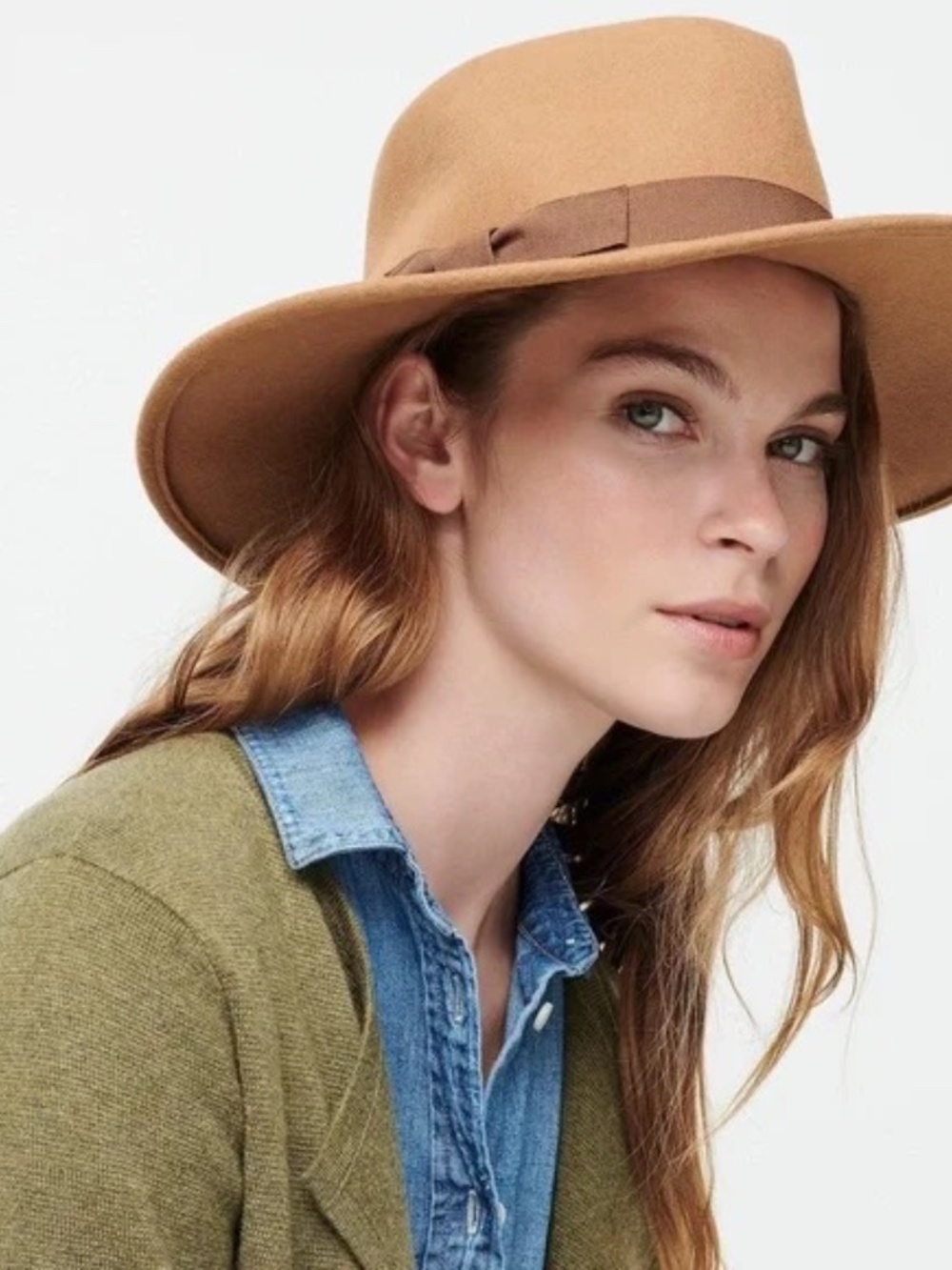 J.Crew Western Hat Ivory  Grosgrain Trim Wool Made in Italy - Picture 4 of 5